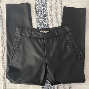 Black Zara Leather Pants